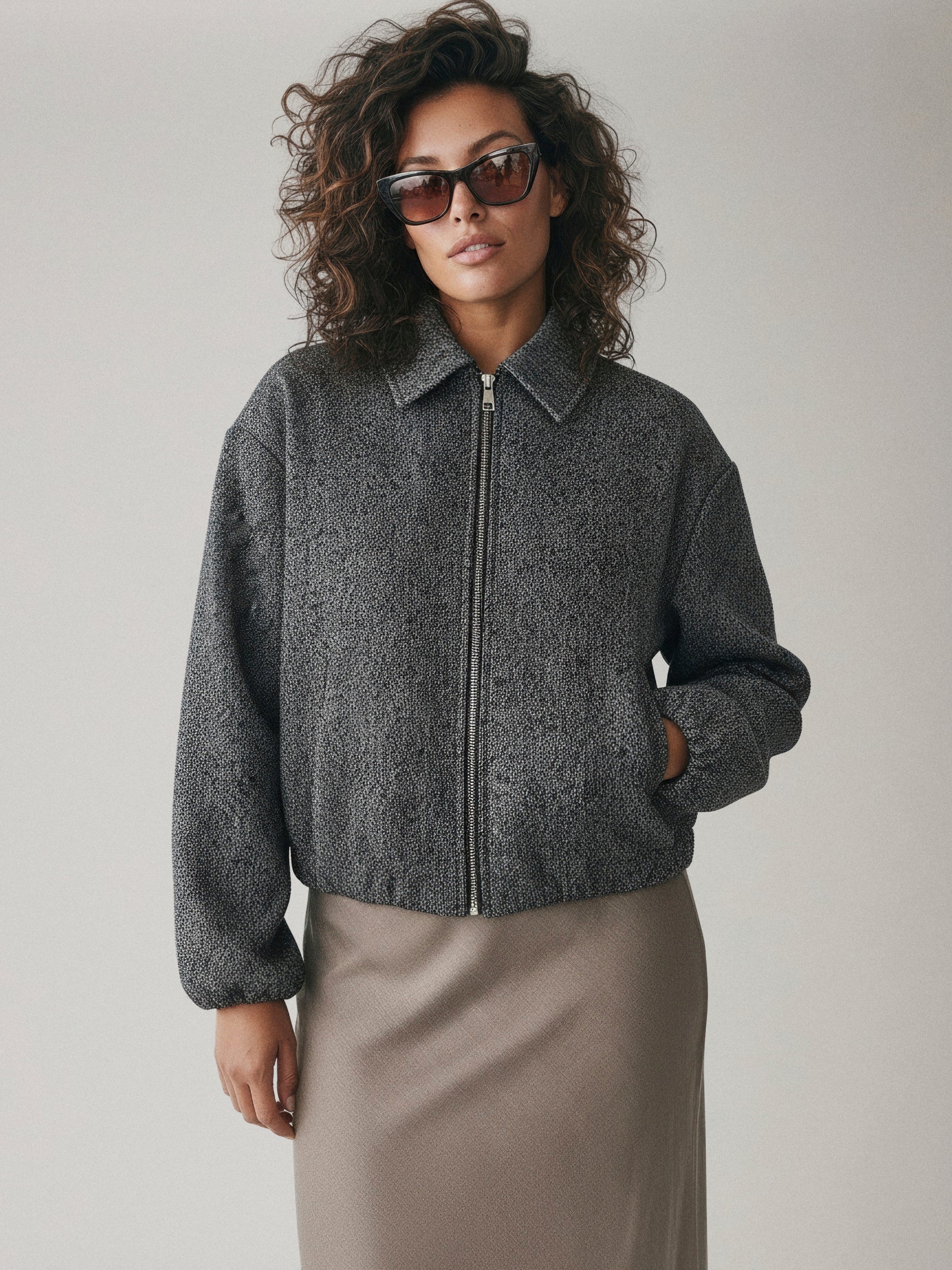 ONLY - Alberte Herringbone Bomber - 
