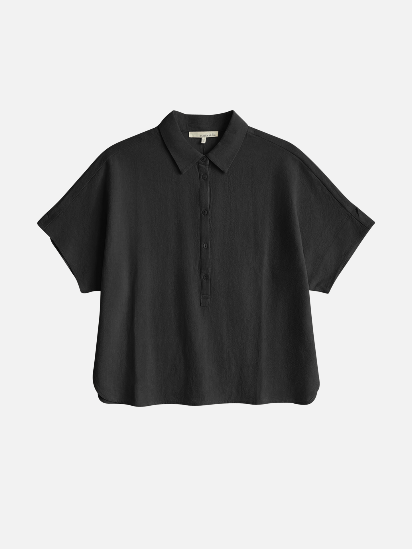 MONK & LOU - Camile Polo Top - Washed Black