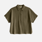 MONK & LOU - Camile Polo Top - Mocha Olive