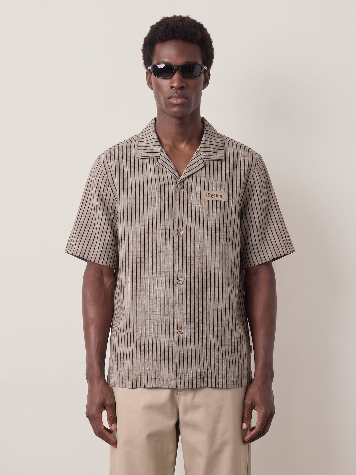 RHYTHM - Textured Stripe Shortsleeve Shirt - 