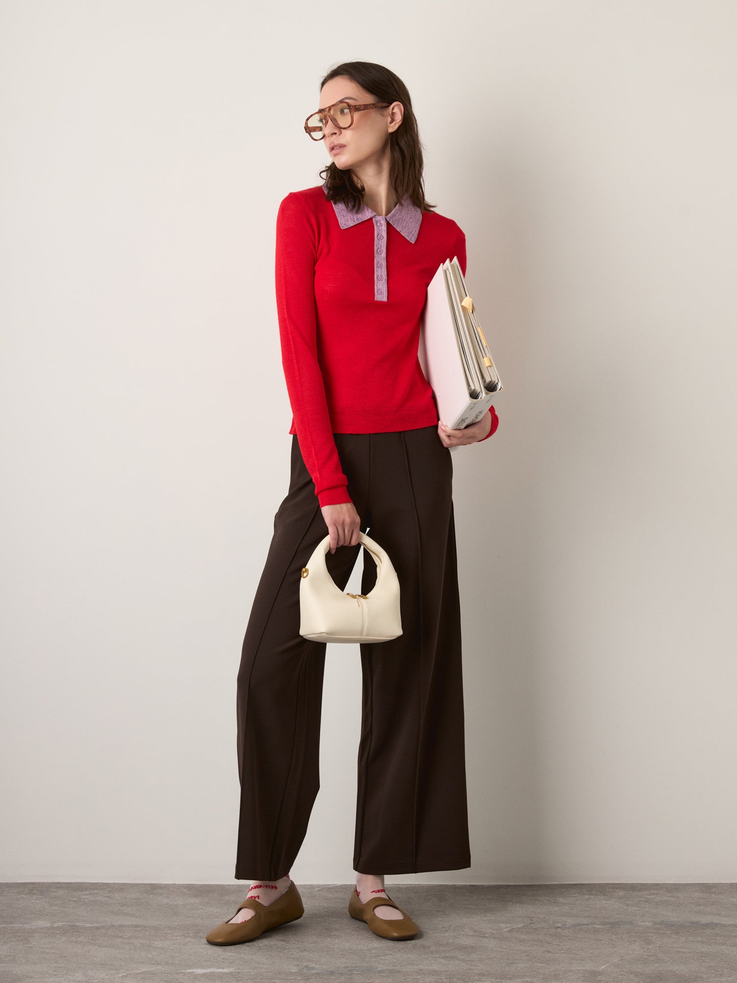 FRNCH - Gabriella Polo Sweater - Rouge