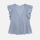 MONK & LOU - Clare Waterfall Sleeve Blouse - 