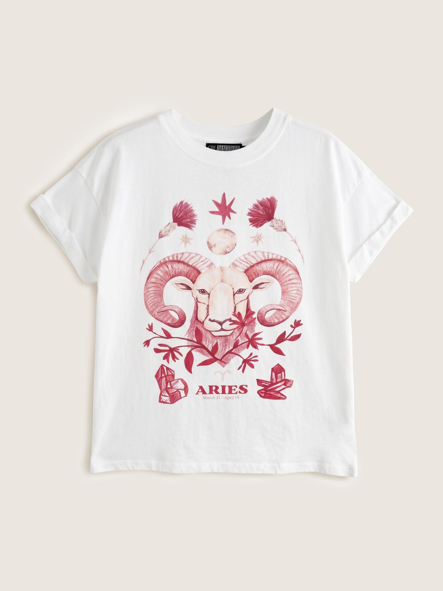 GIRL DANGEROUS - Aries Zodiac Boyfriend T-Shirt - 