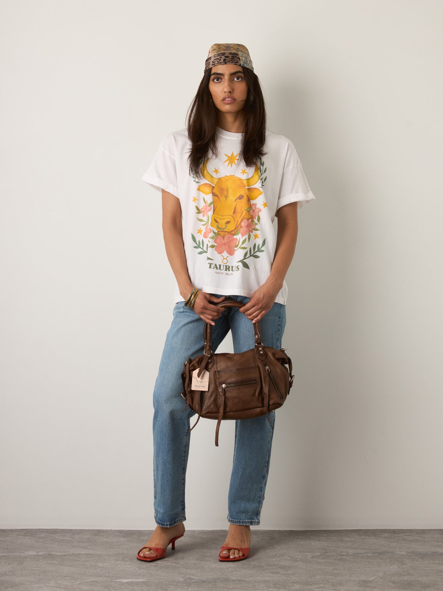 GIRL DANGEROUS - Taurus Zodiac Boyfriend T-Shirt - Vintage White