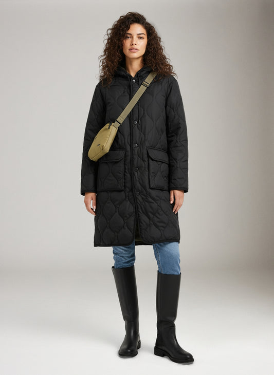 Military Hooded Long Down Coat