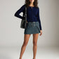 PGD - Ace Crop Button Cardigan - Blue Ink