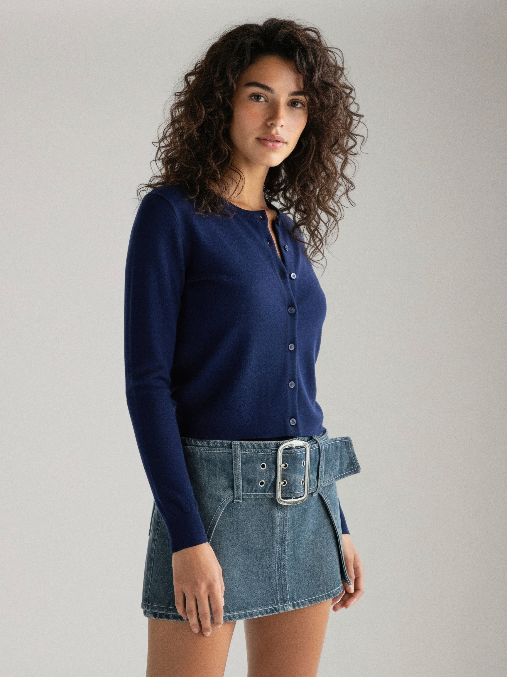 PGD - Ace Crop Button Cardigan - 