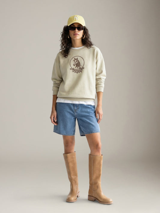 SWEET CLAIRE - Horse Embroidered Sweatshirt - 