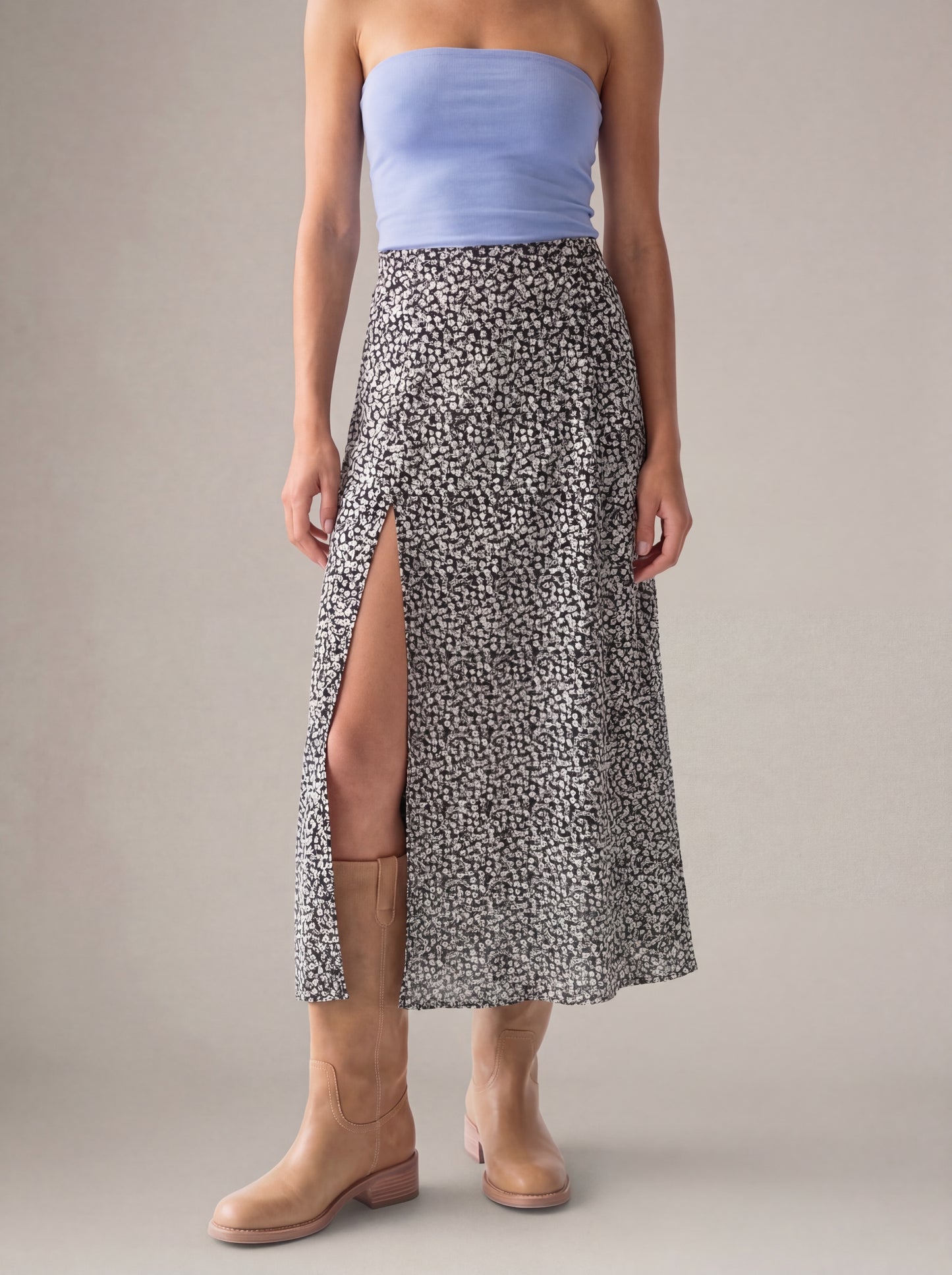 PROPAGANDA - Korane Printed High Slit Skirt - 