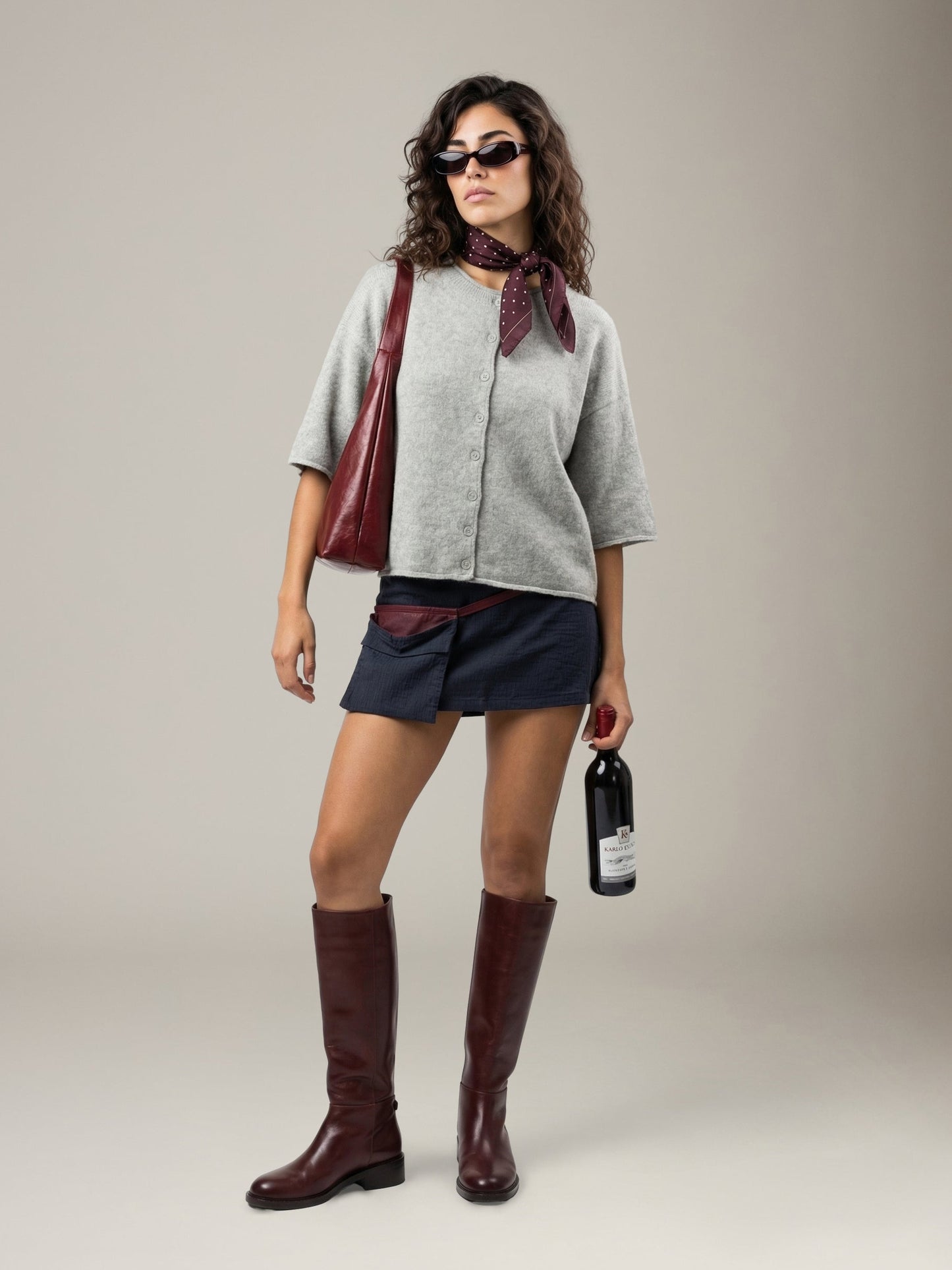 LOVEFINN - Three-Quarter Sleeve Cardigan - 