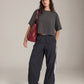 LOVEFINN - Cropped Dropped Shoulder T-Shirt - Charcoal
