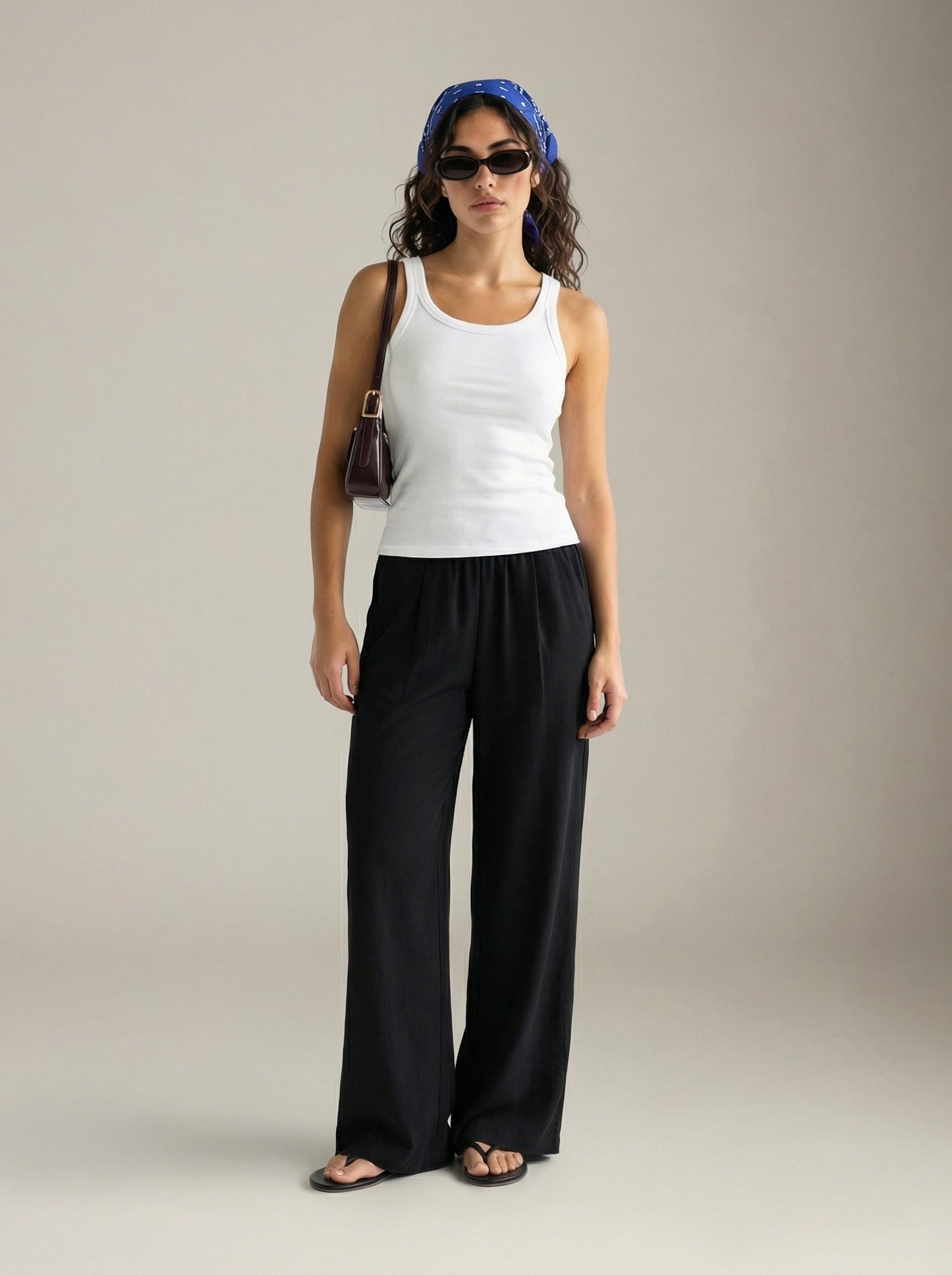MONK & LOU - Keri Washable Crepe Relaxed Trousers - Black