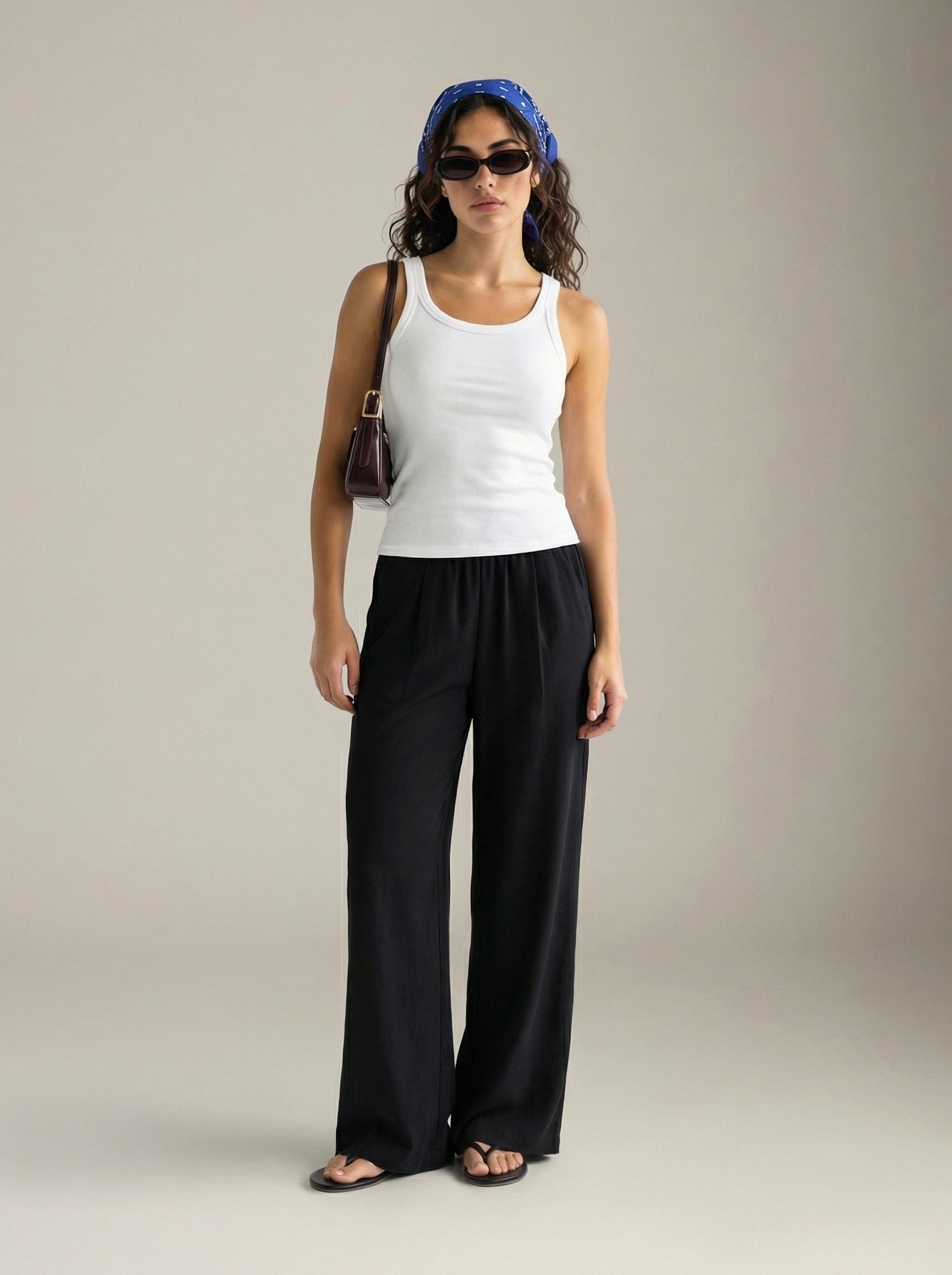 MONK & LOU - Keri Washable Crepe Relaxed Trousers - Black