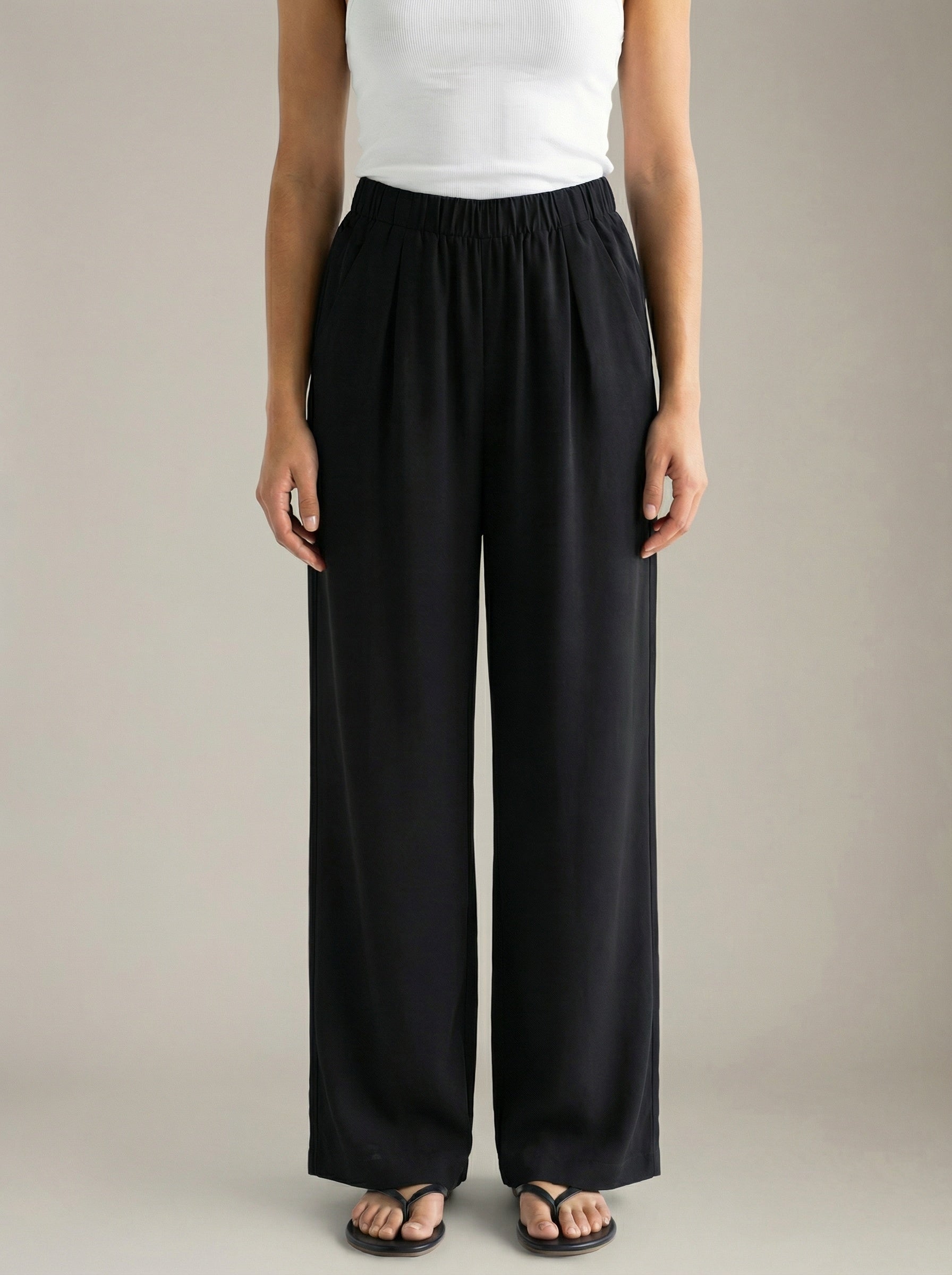 MONK & LOU - Keri Washable Crepe Relaxed Trousers - 