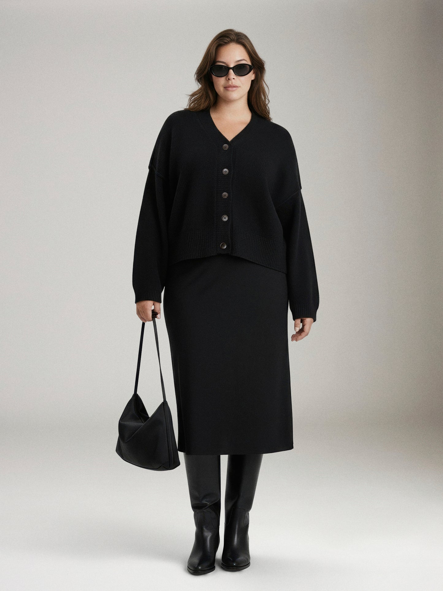 FREE PEOPLE - Cool of the Night Cardigan - Black