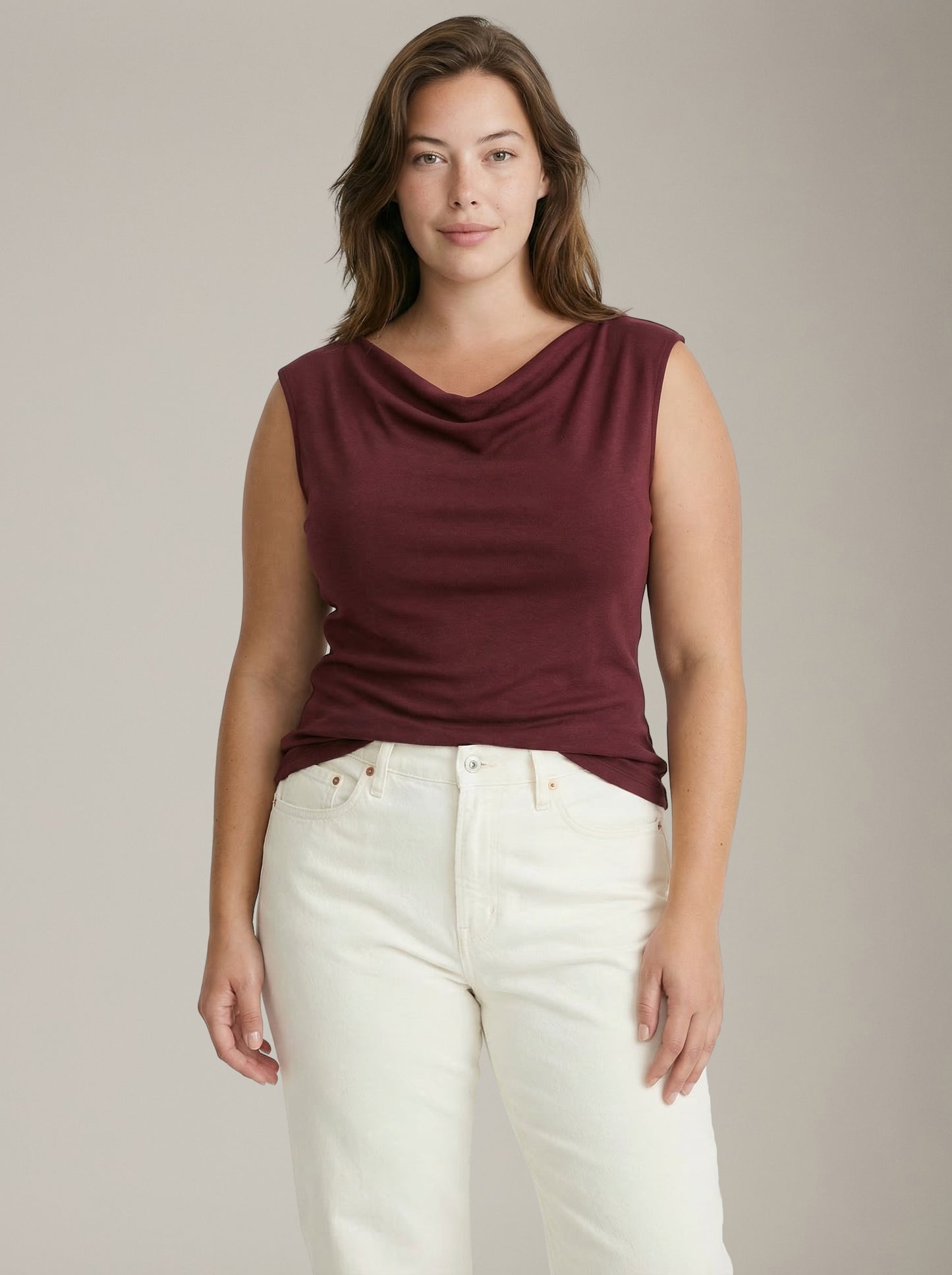 MONK & LOU - Merritt Cowl Neck Top - 
