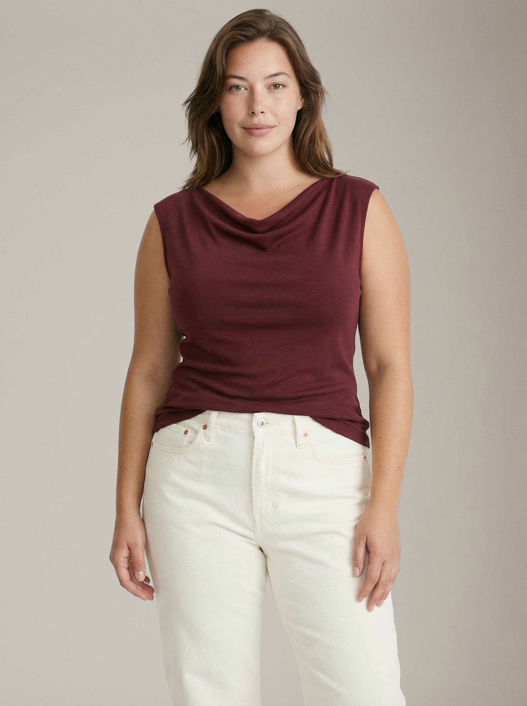 MONK & LOU - Merritt Cowl Neck Top - 