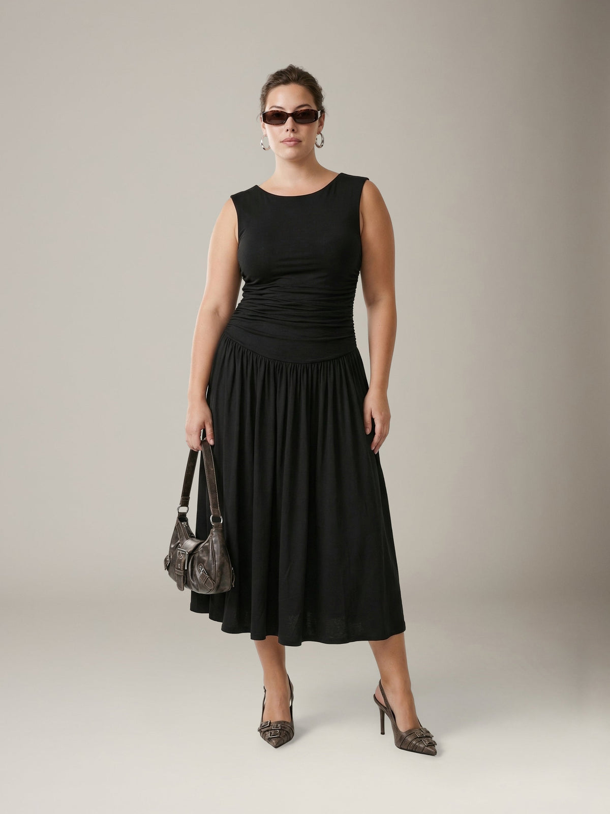 LOVEFINN - Boatneck Jersey Dress - Black