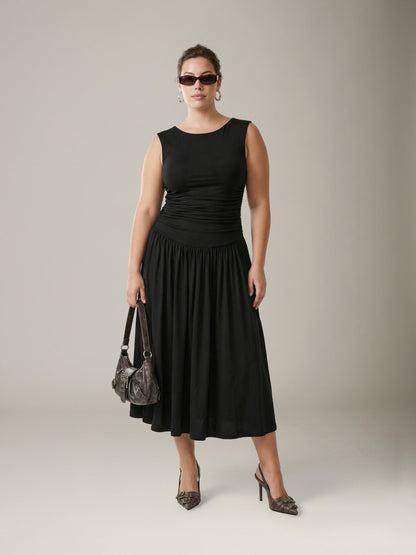 LOVEFINN - Boatneck Jersey Dress - Black