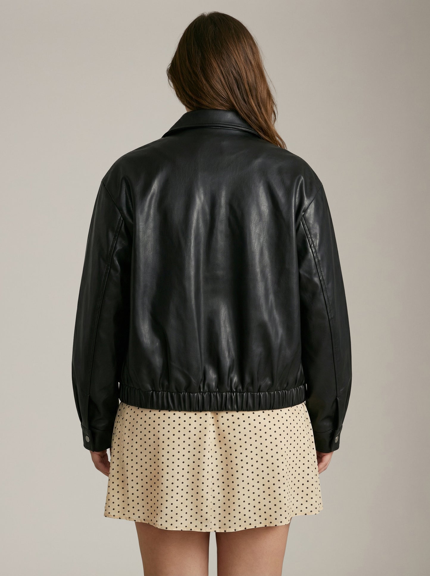 PIECES - Vera Faux Leather Bomber Jacket - 