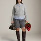 LOVEFINN - Crewneck Cardigan - Heather Grey