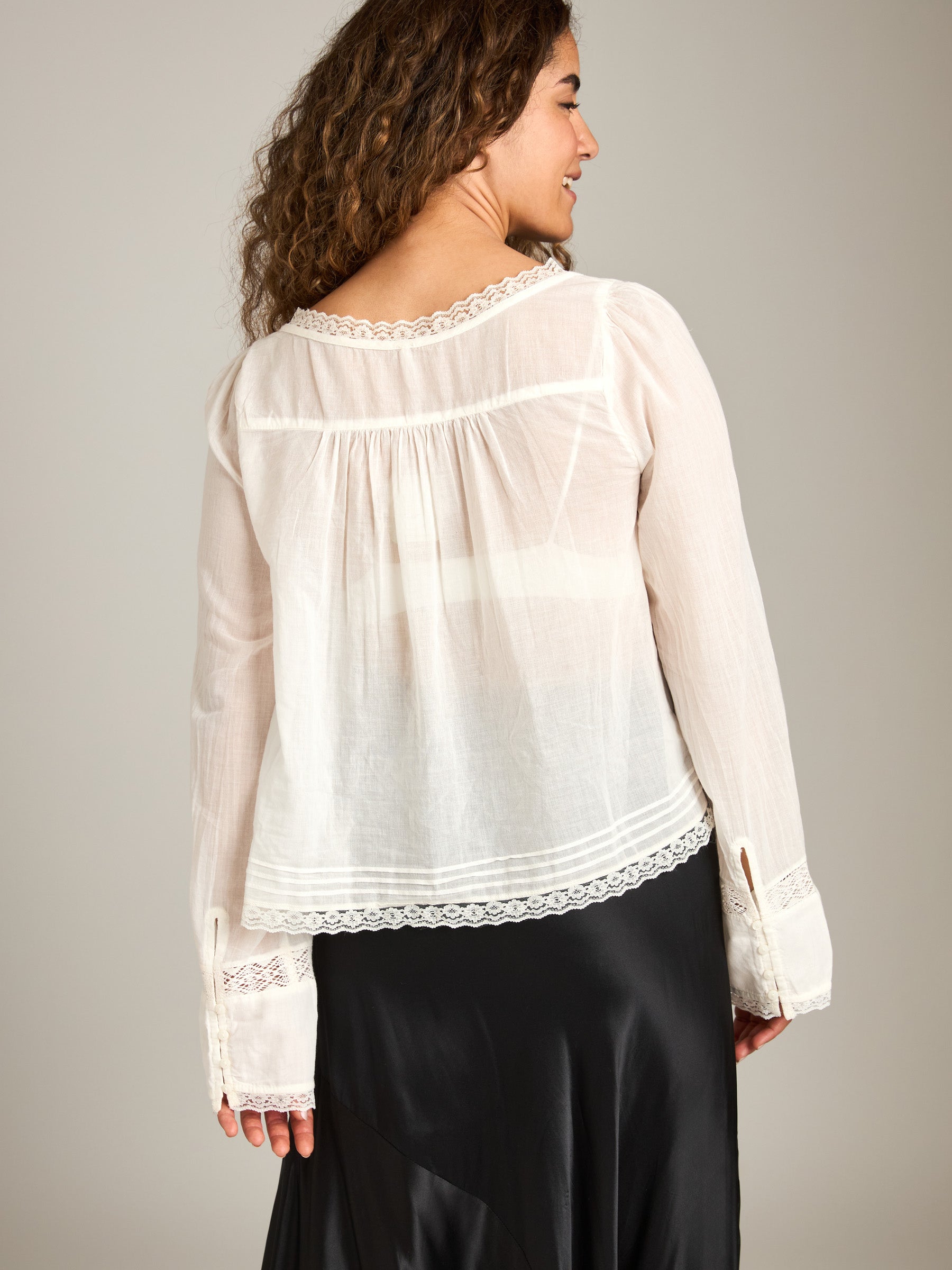 FREE PEOPLE - Evermore Long Sleeve Blouse - 