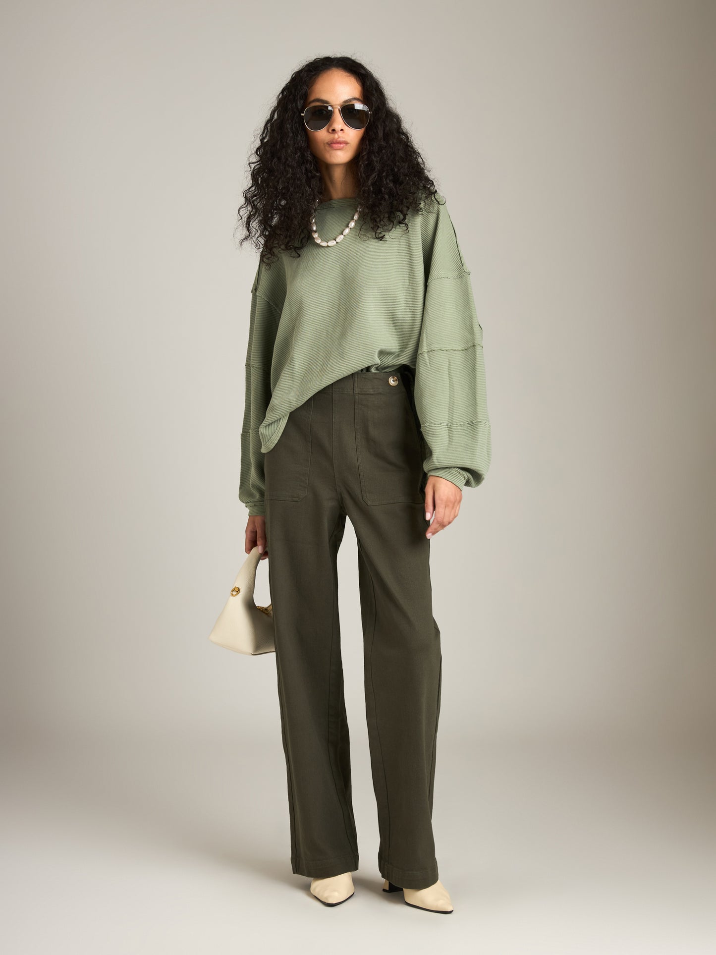 FREE PEOPLE - Total Eclipse Long Sleeve Tee - Oil Green