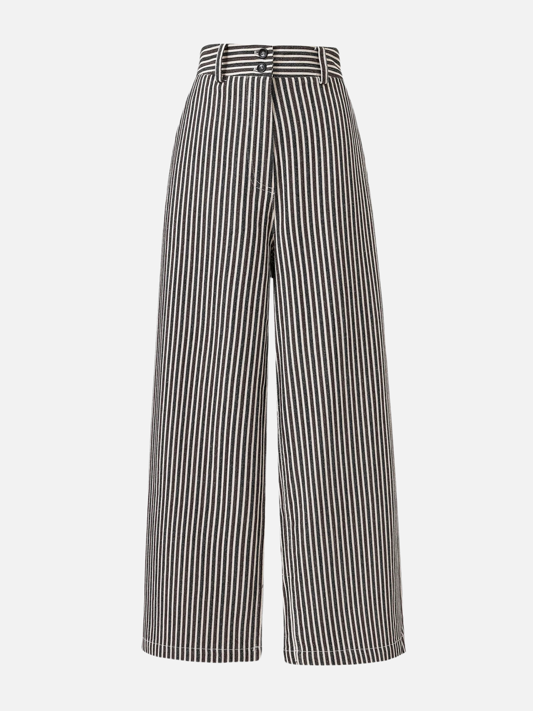 FRNCH-Swanne Stripe Pant-Chocolate