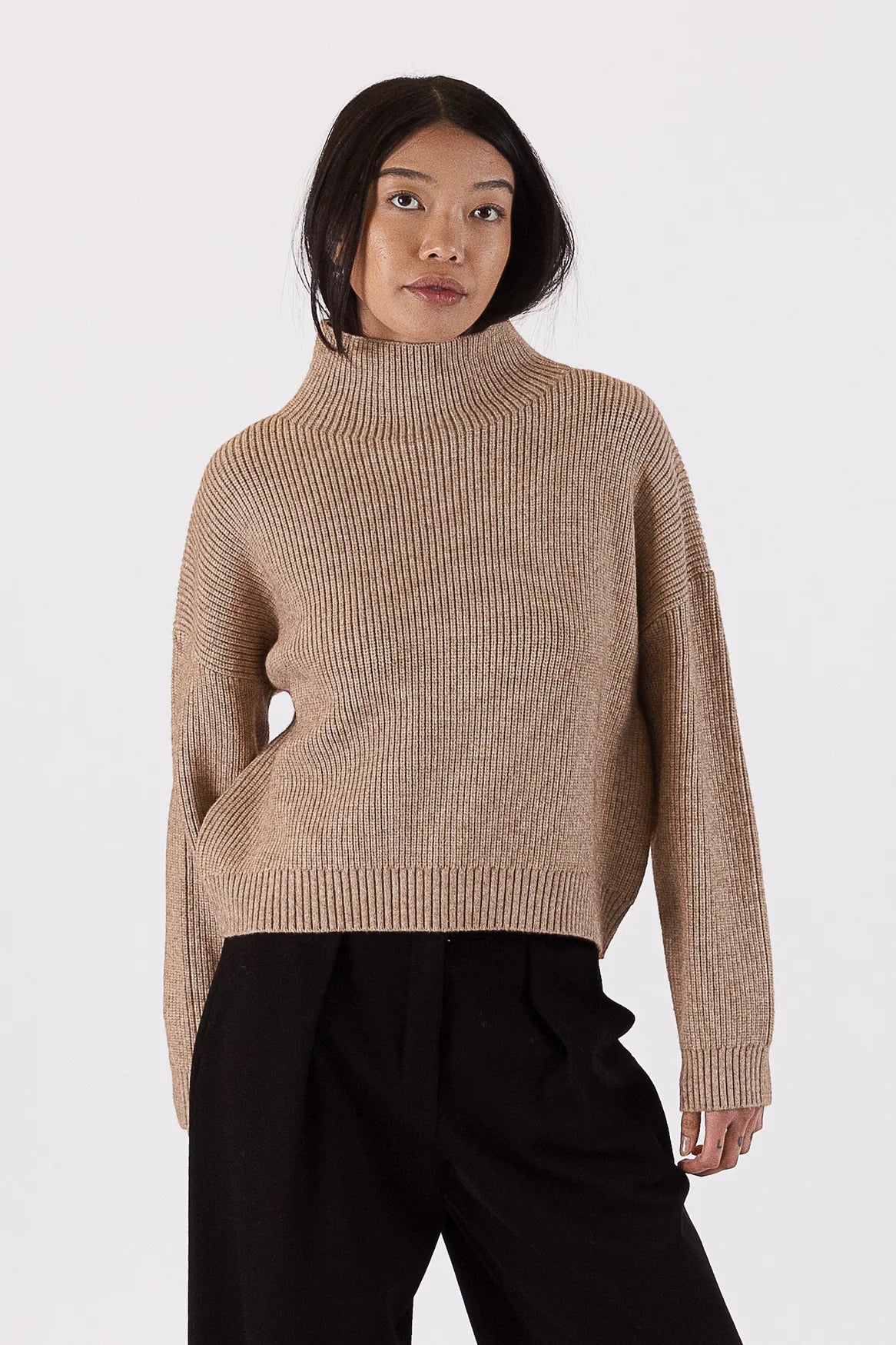 Evolet Mockneck Rib Sweater