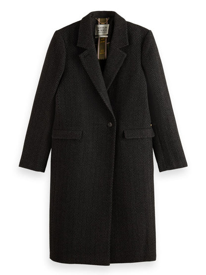 Classic Wool Blend Tailored Coat