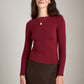 MONK & LOU-Nessa Boatneck Top-Deep Red