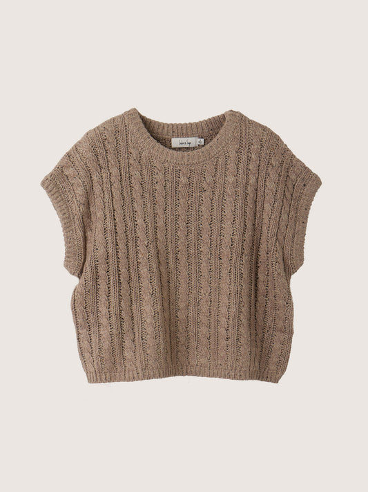 SADIE & SAGE - Effortless Cable Knit Sleeveless Sweater - 