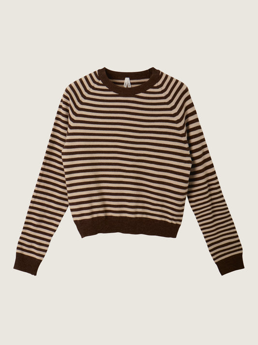 LOVEFINN - Striped Crewneck Sweater - 