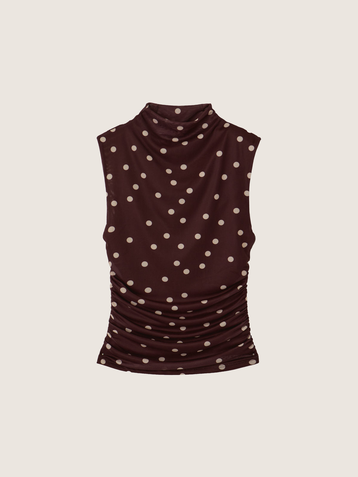 LOVEFINN - Polka Dot Mockneck Shell - 