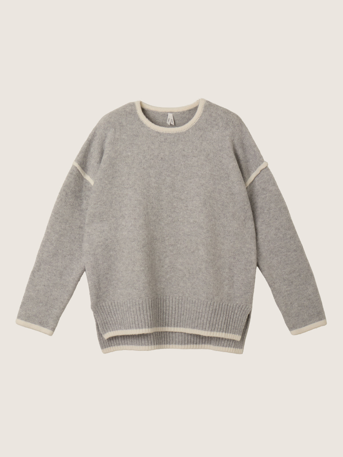 LOVEFINN - Contrast Trim Pullover Sweater - 