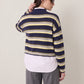 LOVEFINN - Mockneck Striped Cardigan - 