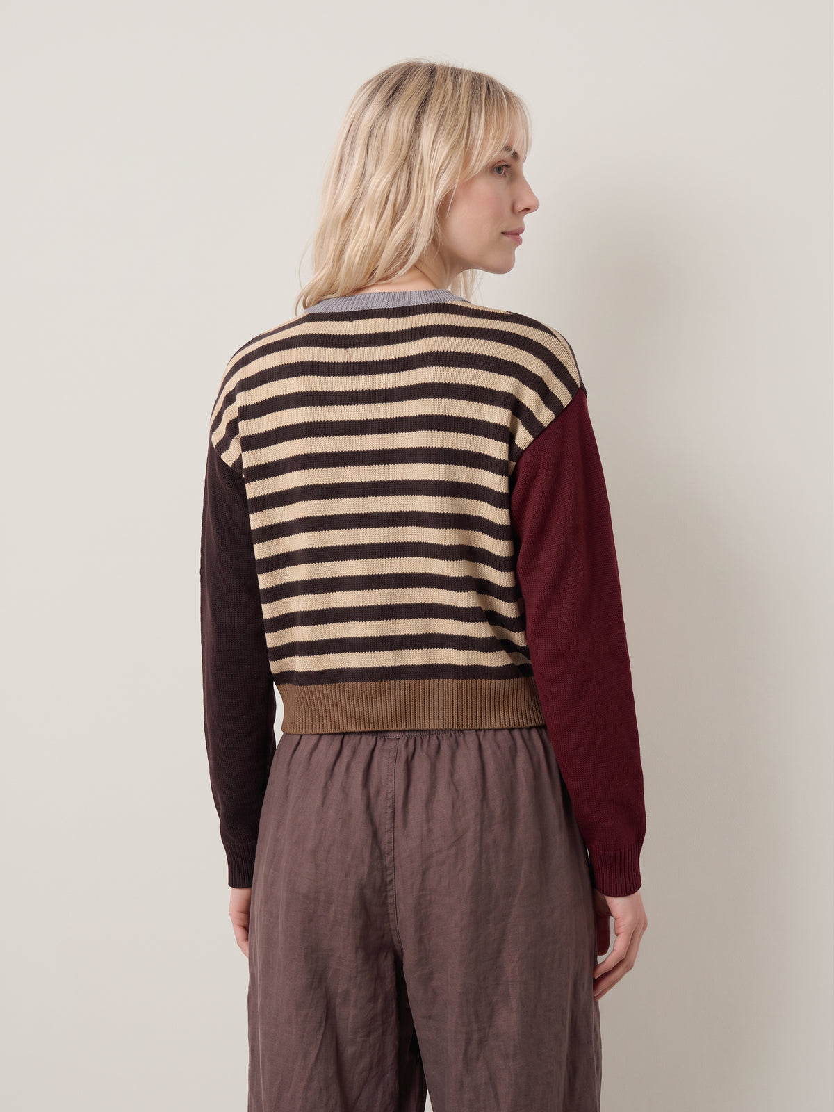 LOVEFINN - Stripe Mix Cardigan - 