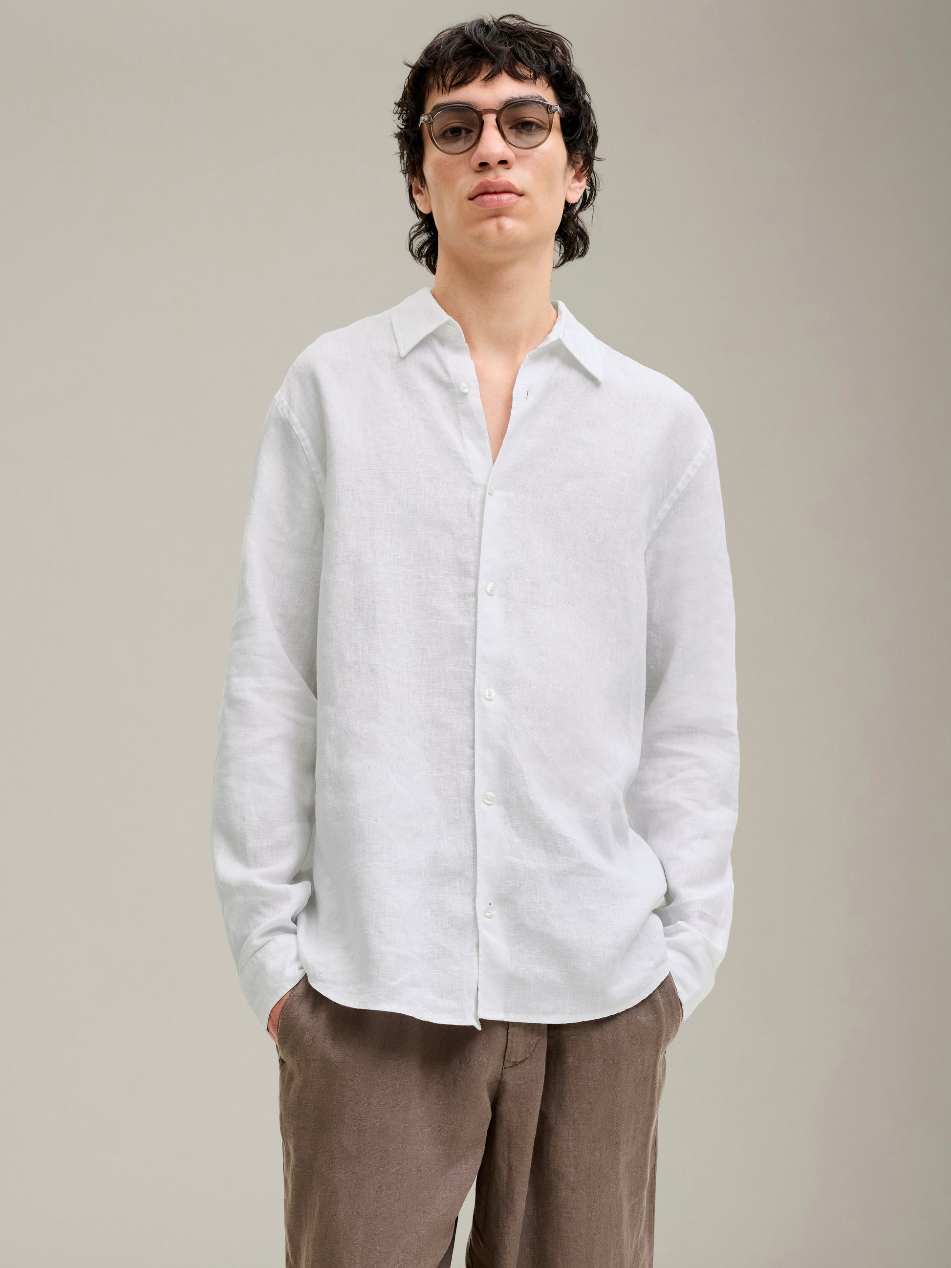 JACK & JONES - Premium Lawrence Linen Longsleeve Shirt - 