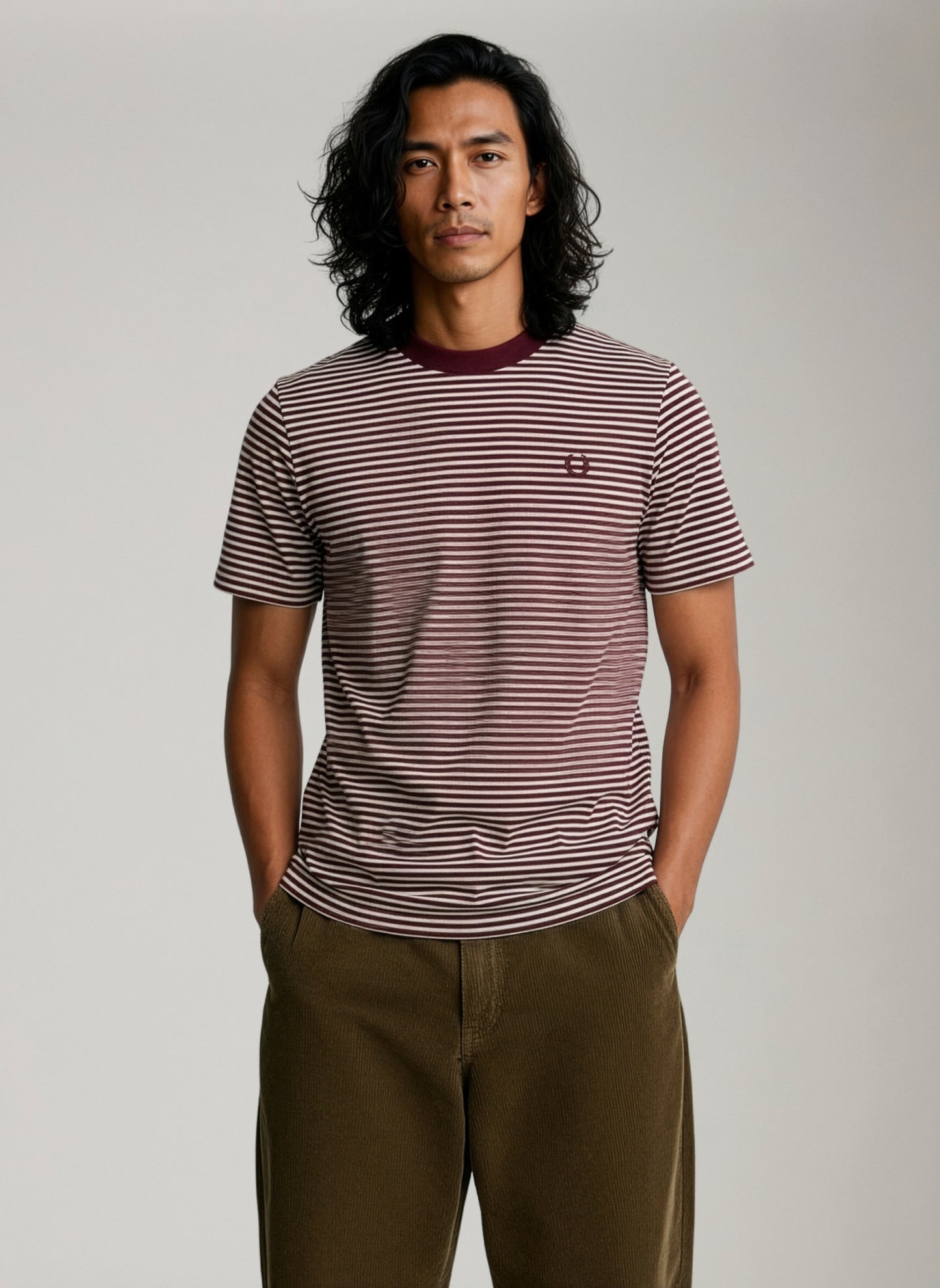 FRED PERRY - Fine Stripe Heavyweight T-Shirt - 