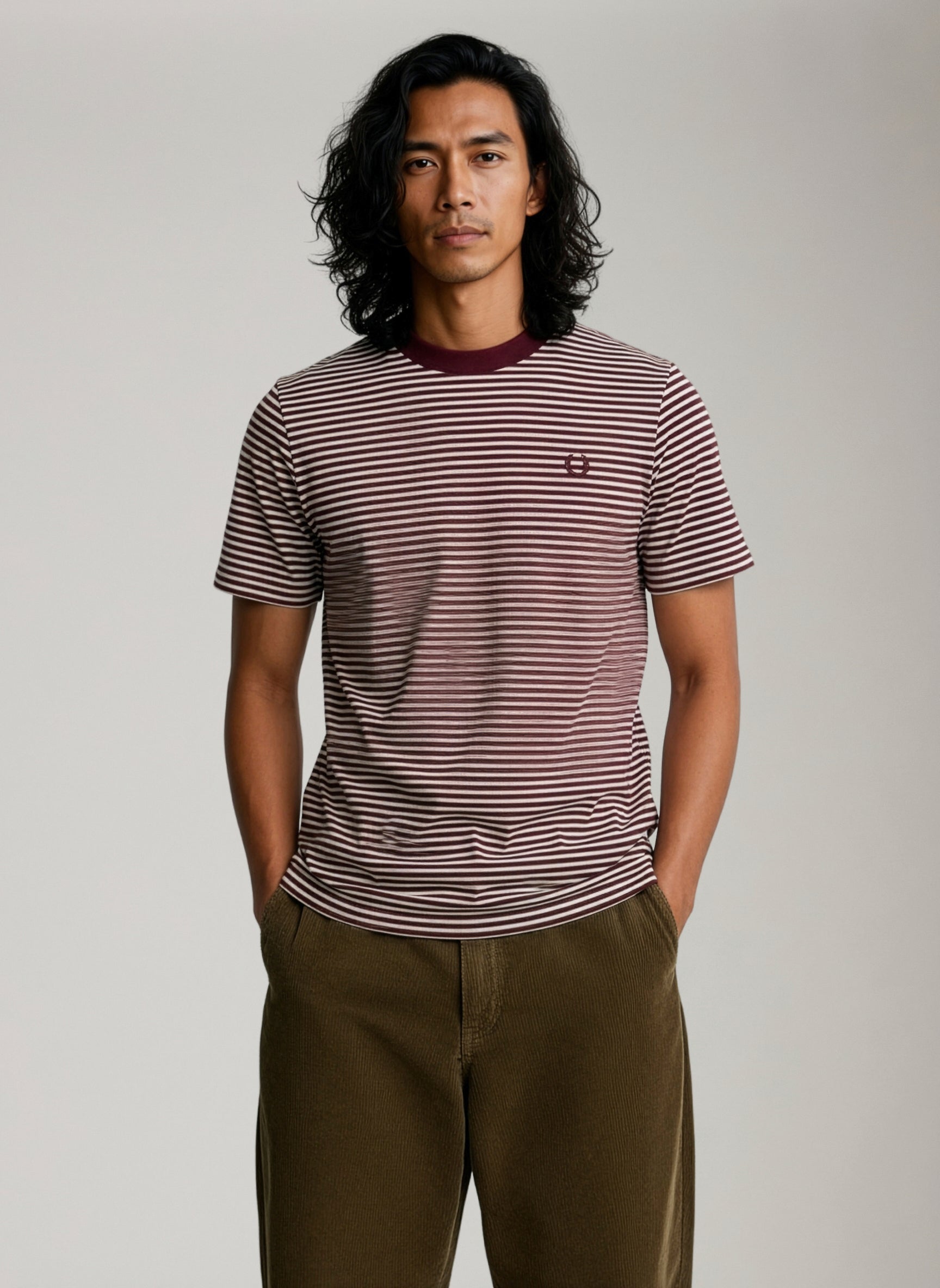 FRED PERRY - Fine Stripe Heavyweight T-Shirt - 