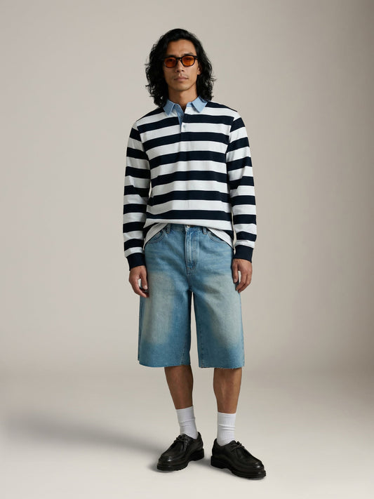 CHAMPLAIN - Denim Collar Rugby Shirt - 