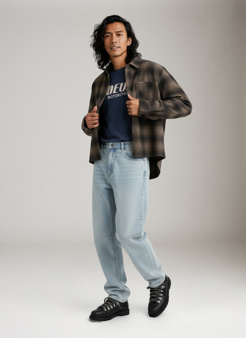 KUWALLA - Baggy Darted Denim Jeans - 