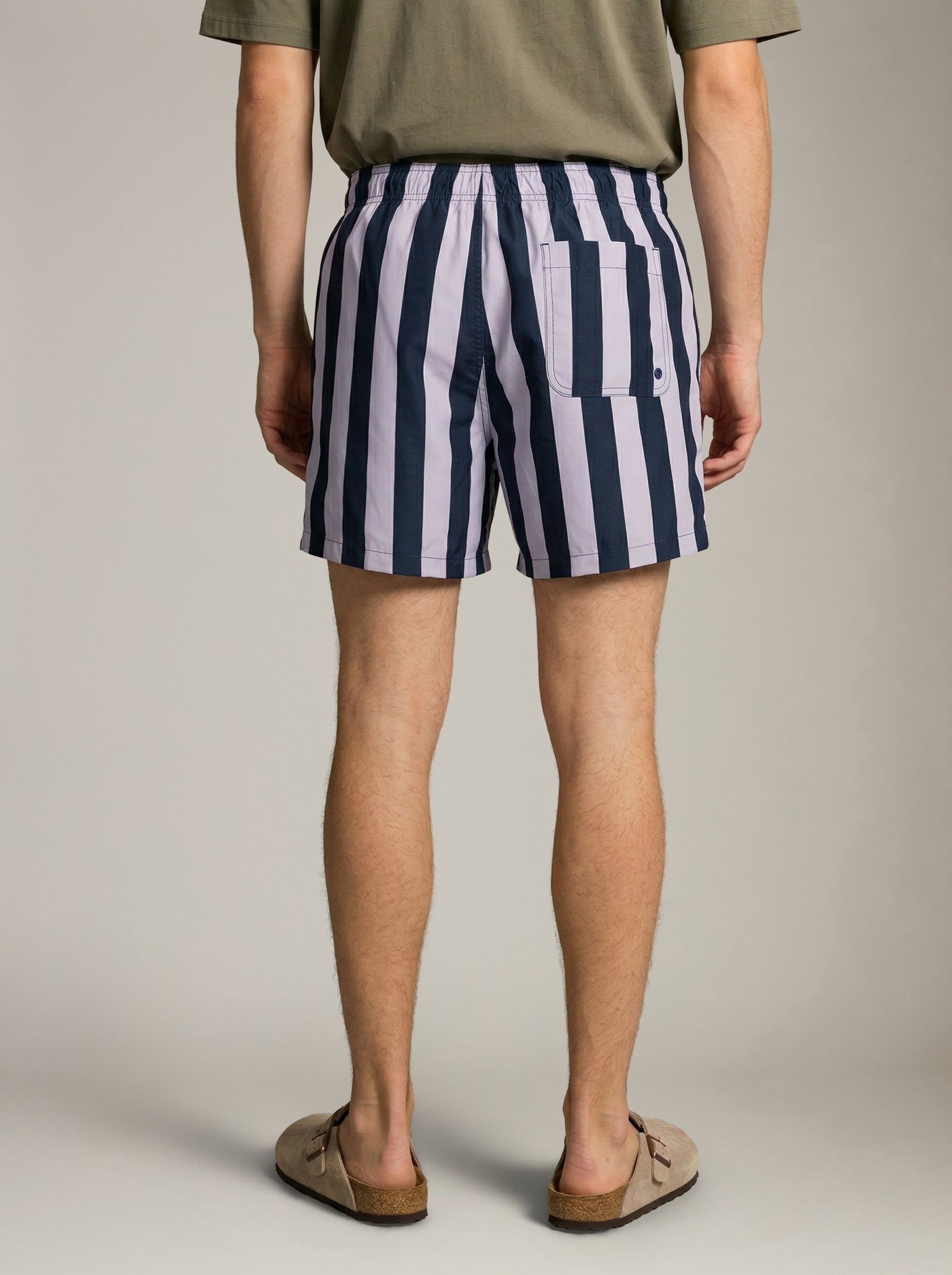 SELECTED - Dane Stripe Swim Shorts - 