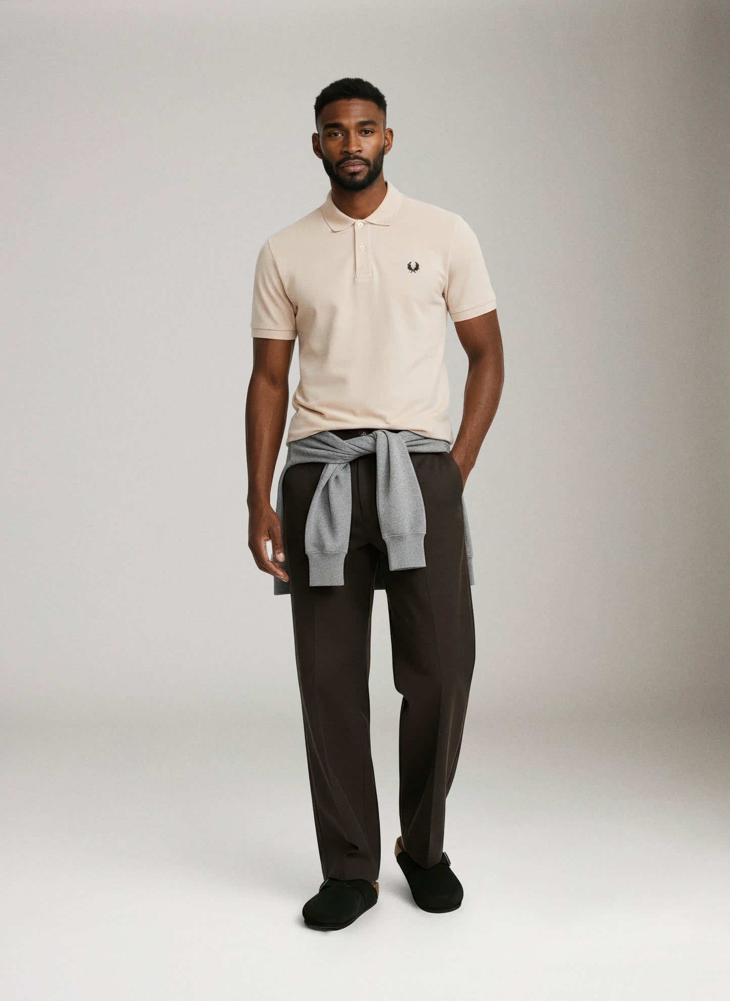 FRED PERRY - The Fred Perry Shirt - Silky Peach / Dark Airforce