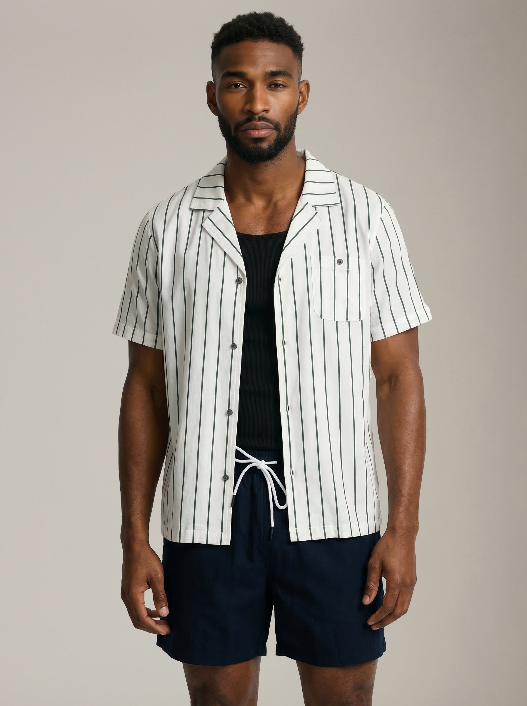 CHAMPLAIN - Striped Camp Collar Shirt - 