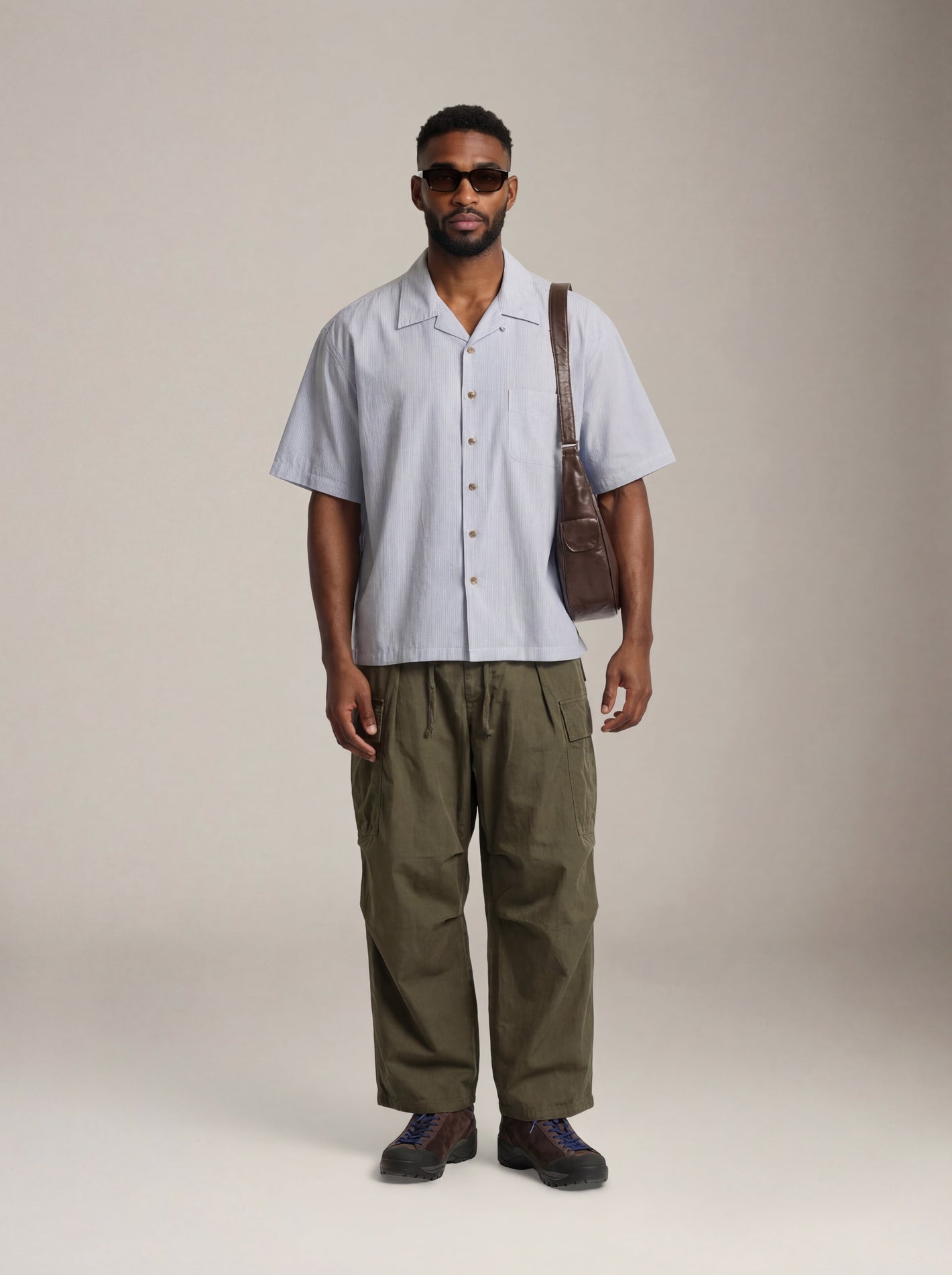 ATRIUM - Textured Stripe Camp Shirt - 