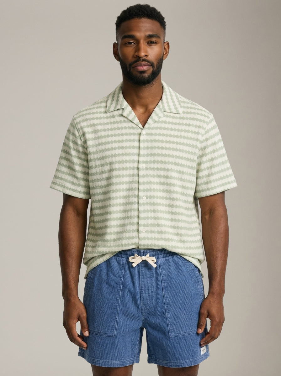 SELECTED - Dylan Jacquard Knit Shortsleeve Overshirt - 