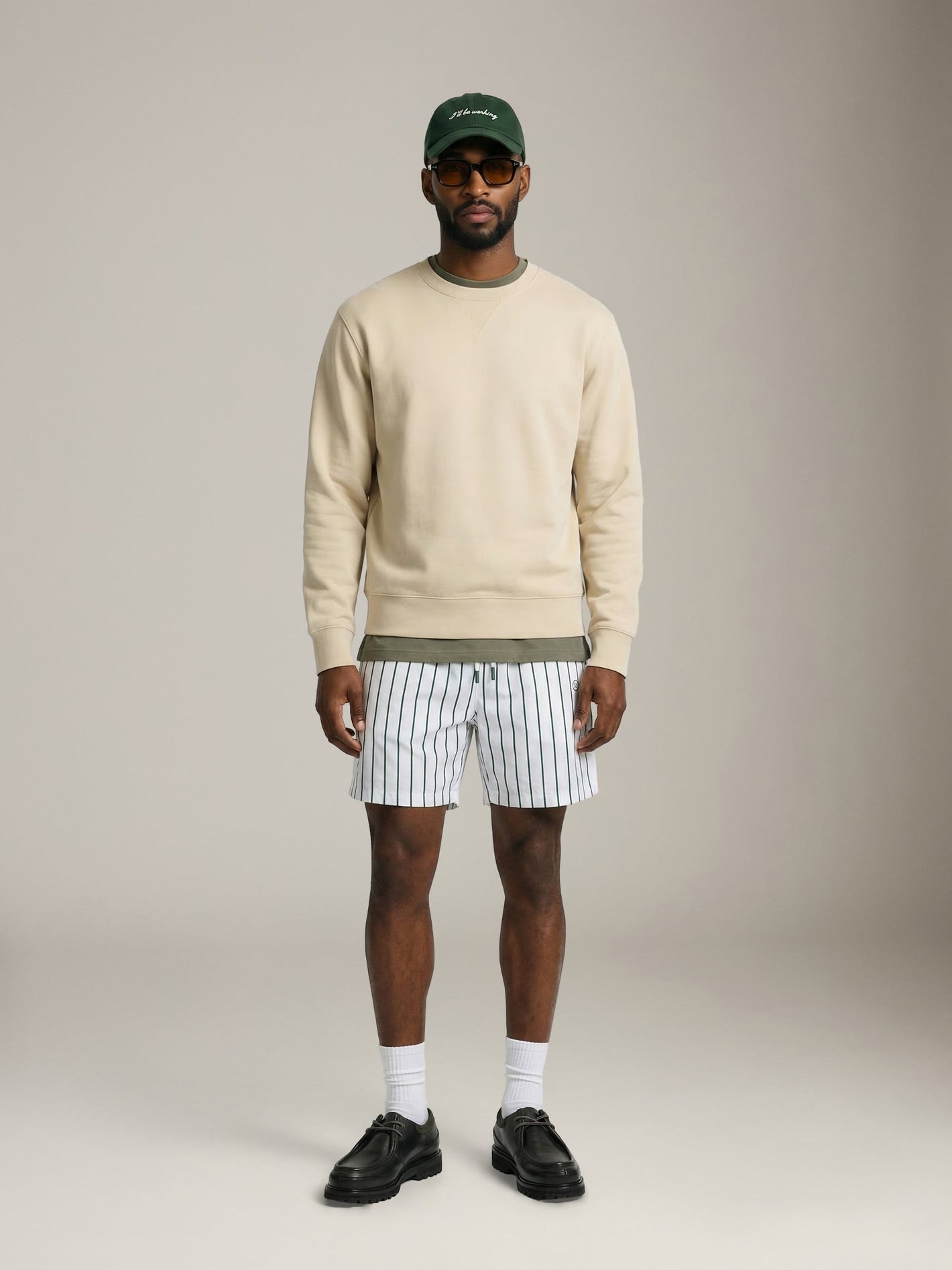 CHAMPLAIN - Day Shorts - White / Green Striped