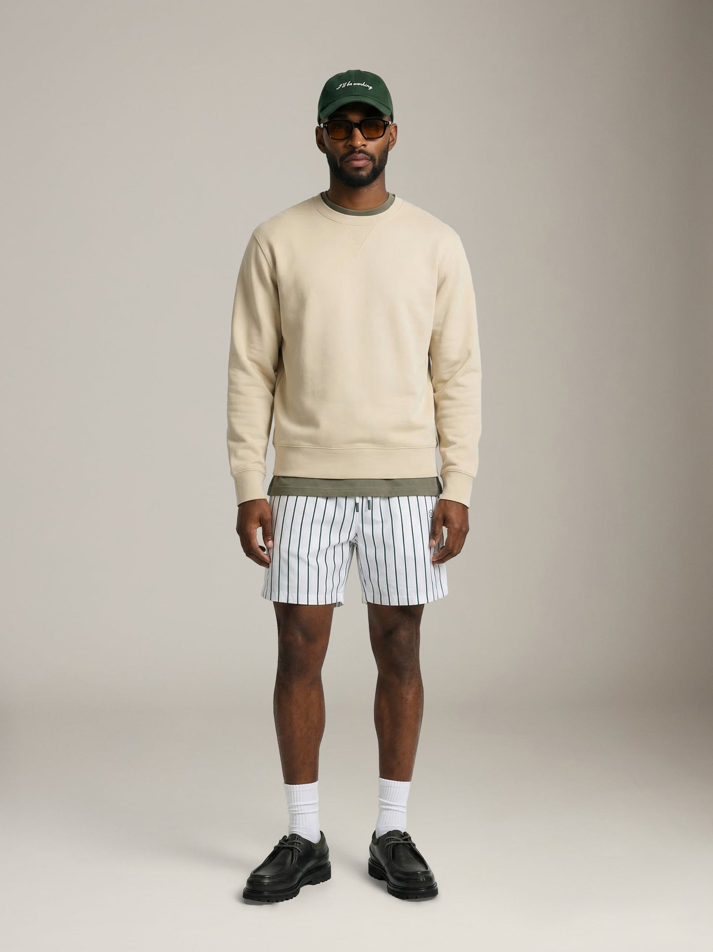 CHAMPLAIN - Day Shorts - White / Green Striped