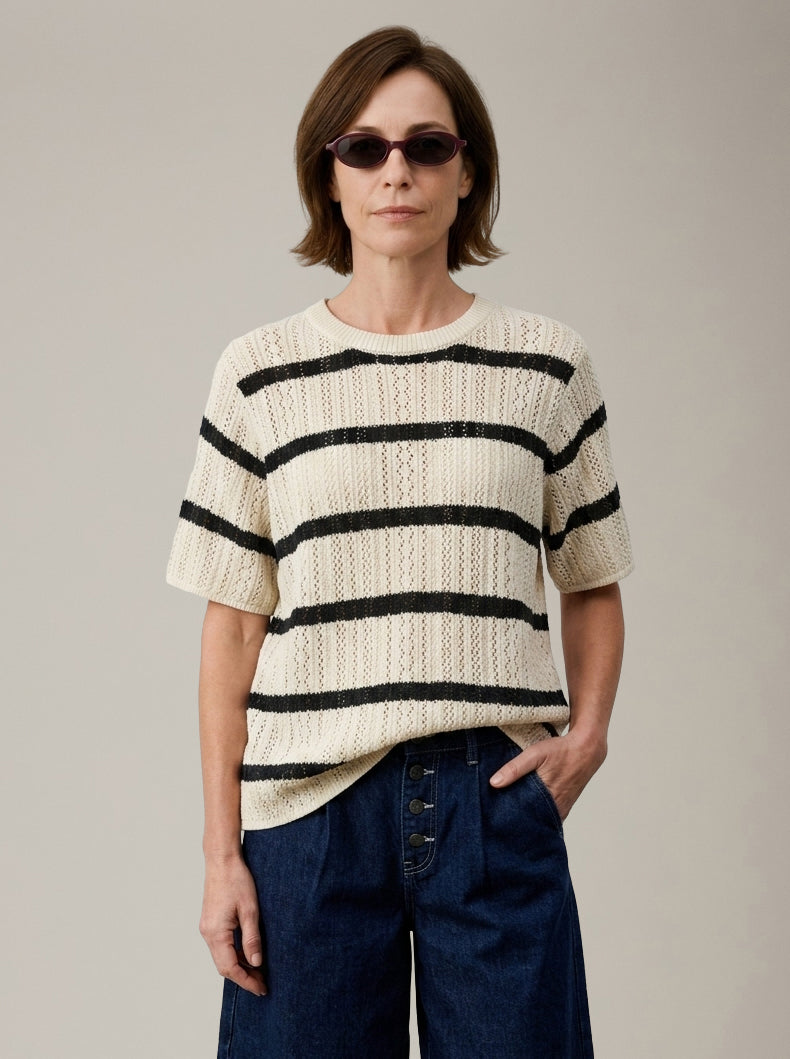 PIECES - Nuka Shortsleeve Crewneck Sweater - 